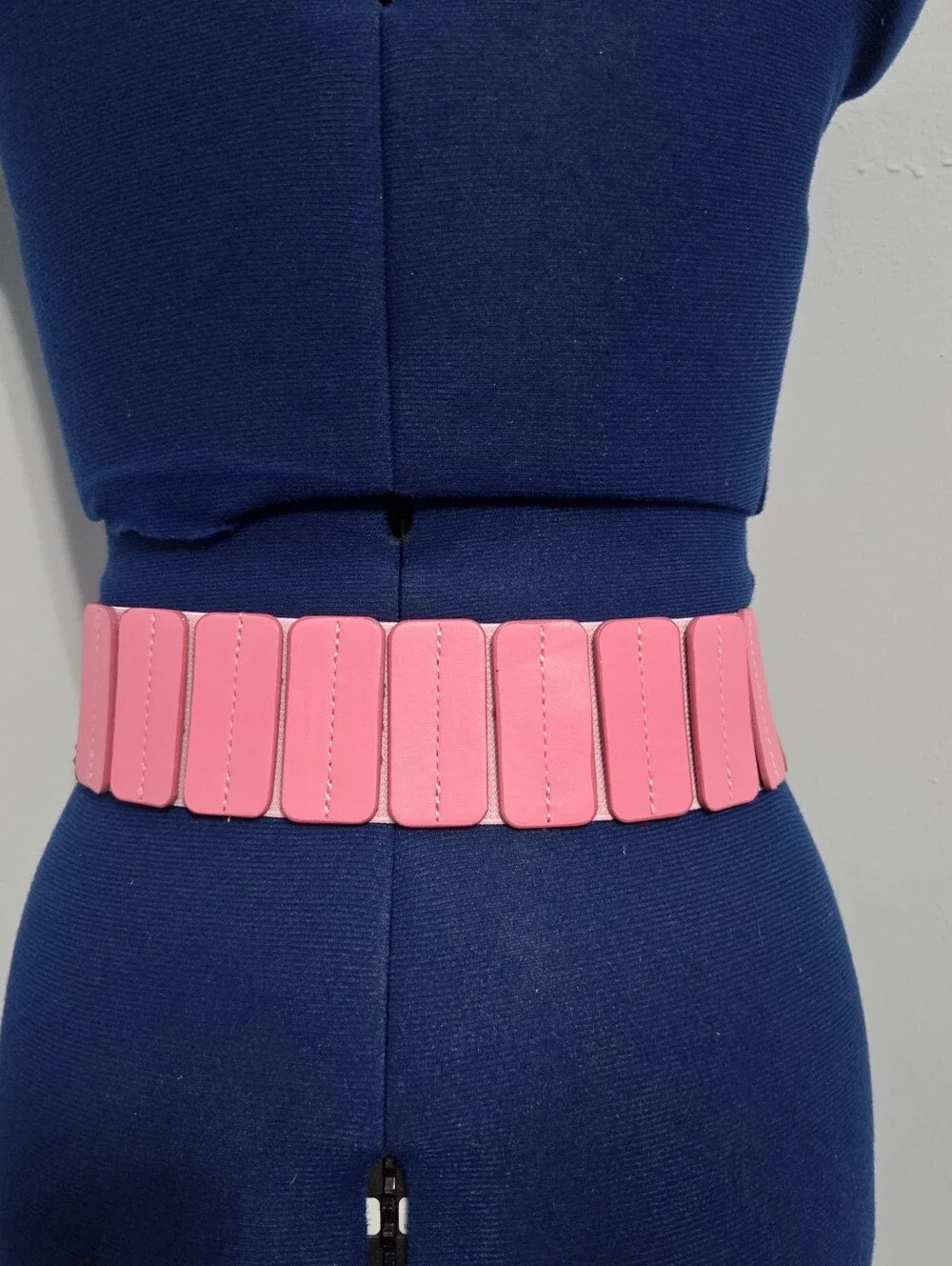 Pink Faux Leather Chunky Studded Waist Belt